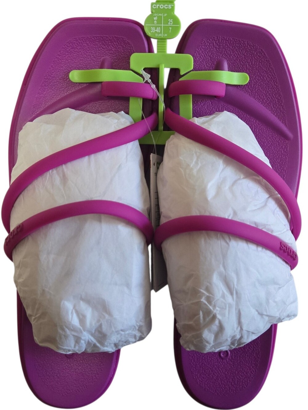 Crocs Miami Toe Loop Sandals Womens Size 9 Grapeberry Slip On Summer Beach